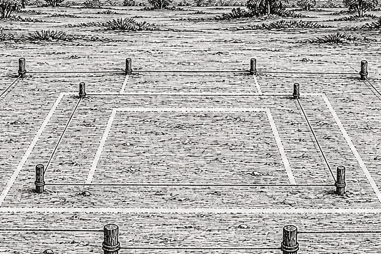 Ground marked out in lime. Nothing built yet.